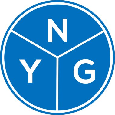 Beyaz arka planda NYG harf logosu tasarımı. NYG yaratıcı harfler logosu konsepti. NYG harf tasarımı.