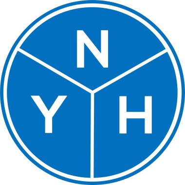 Beyaz arka planda NYH mektup logosu tasarımı. NYH yaratıcı harfler logosu konsepti. NYH mektup tasarımı.