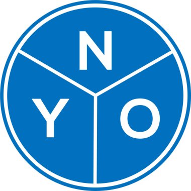 Beyaz arka planda NYO harf logosu tasarımı. NYO yaratıcı harfler logosu konsepti. NYO mektup tasarımı.