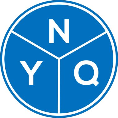 Beyaz arka planda NYQ harf logosu tasarımı. NYQ yaratıcı harf logosu konsepti. NYQ harf tasarımı.