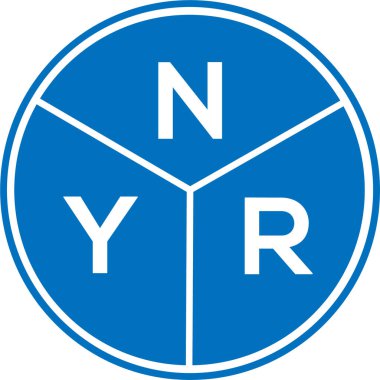 Beyaz arka planda NYR harf logosu tasarımı. NYR yaratıcı harfler logosu konsepti. NYR mektup tasarımı.