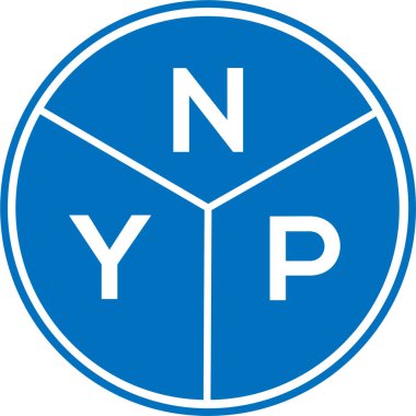 Beyaz arka planda NYP mektup logosu tasarımı. NYP yaratıcı harfler logosu konsepti. NYP mektup tasarımı.