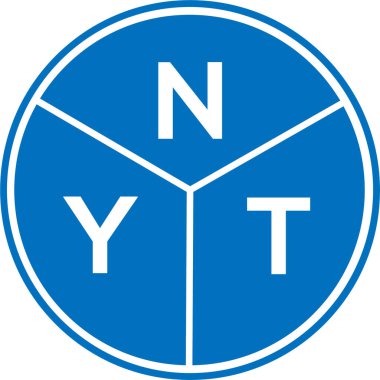 Beyaz arka planda NYT mektup logosu tasarımı. NYT yaratıcı harfler logosu konsepti. NYT mektup tasarımı.