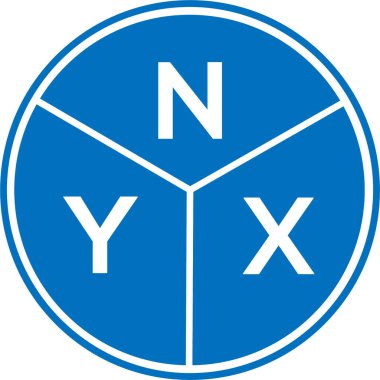 Beyaz arka planda NYX harf logosu tasarımı. NYX yaratıcı harf logosu konsepti. NYX harf tasarımı.