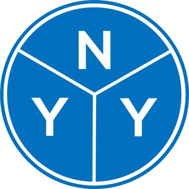 Beyaz arka planda NYY harf logosu tasarımı. NYY yaratıcı harfler logosu konsepti. NYY mektup tasarımı.