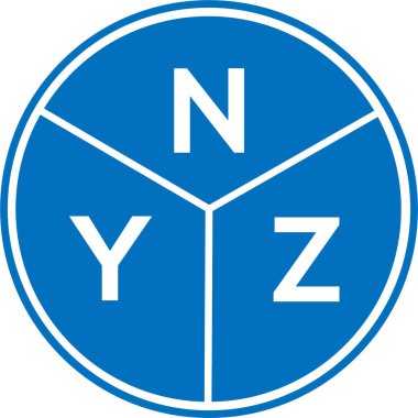 Beyaz arka planda NYZ harf logosu tasarımı. NYZ yaratıcı harfler logosu konsepti. NYZ harf tasarımı.