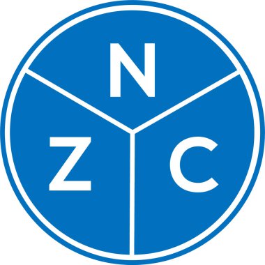 Beyaz arka planda NZC harf logosu tasarımı. NZC yaratıcı harflerin baş harfleri logo kavramı. NZC harf tasarımı.
