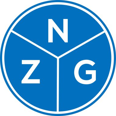 Beyaz arkaplanda NZG harf logosu tasarımı. NZG yaratıcı harflerin baş harfleri logo kavramı. NZG harf tasarımı.