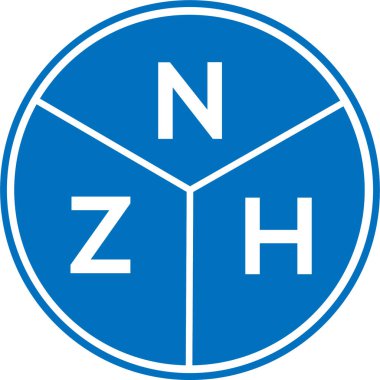 Beyaz arka planda NZH harf logosu tasarımı. NZH yaratıcı harflerin baş harfleri logo kavramı. NZH harf tasarımı.