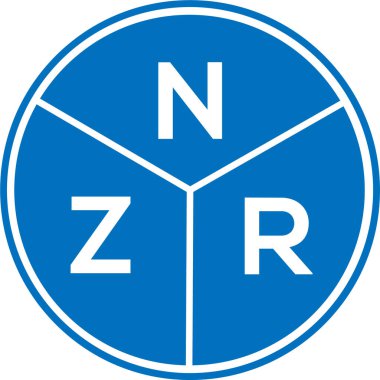 Beyaz arka planda NZR harf logosu tasarımı. NZR yaratıcı harflerin baş harfleri logo kavramı. NZR harf tasarımı.