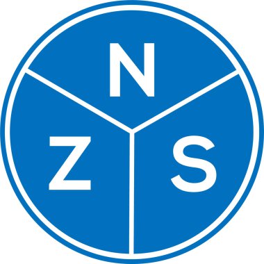 Beyaz arka planda NZS harf logosu tasarımı. NZS yaratıcı harf logosu konsepti. NZS harf tasarımı.
