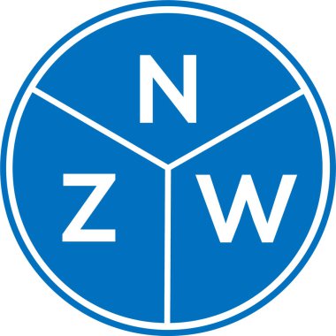 Beyaz arkaplanda NZW harf logosu tasarımı. NZW yaratıcı harflerin baş harfleri logo kavramı. NZW harf tasarımı.