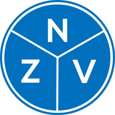 Beyaz arkaplanda NZV harf logosu tasarımı. NZV yaratıcı harflerin baş harfleri logo kavramı. NZV harf tasarımı.