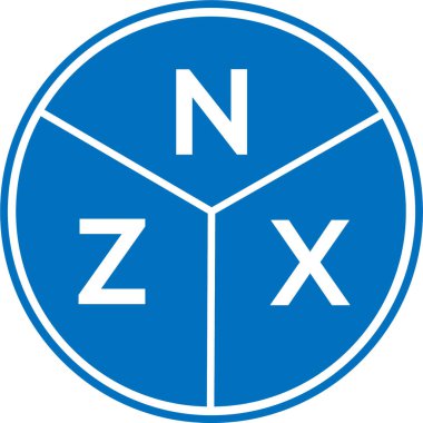 Beyaz arka planda NZX harfli logo tasarımı. NZX yaratıcı harflerin baş harfleri logo kavramı. NZX harf tasarımı.