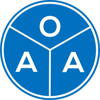 Beyaz arka planda OAA harf logosu tasarımı. OAA yaratıcı harflerin baş harfleri logo kavramı. OAA harf tasarımı.