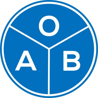 Beyaz arka planda OAB harfi logo tasarımı. OAB yaratıcı harflerin baş harfleri logo kavramı. OAB harf tasarımı.