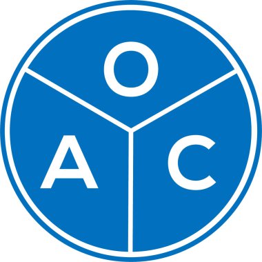 Beyaz arka planda OAC harf logosu tasarımı. OAC yaratıcı harflerin baş harfleri logo kavramı. OAC harf tasarımı.