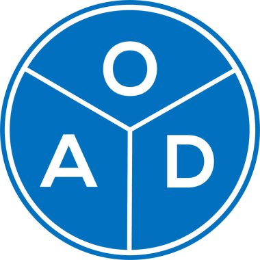 Beyaz arkaplanda OAD harfi logo tasarımı. OAD yaratıcı harflerin baş harfleri logo kavramı. OAD harf tasarımı.