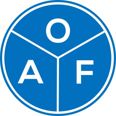 Beyaz arka planda OAF harf logosu tasarımı. OAF yaratıcı harf logosu konsepti. OAF harf tasarımı.