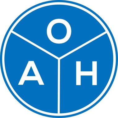 Beyaz arka planda OAH harf logosu tasarımı. Yaratıcı harflerin baş harfleri logo kavramı. OAH harf tasarımı.