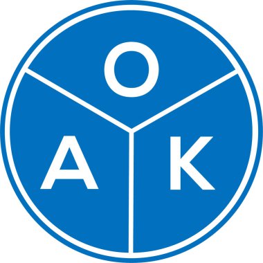 Beyaz arka planda OAK harfli logo tasarımı. OAK yaratıcı harf logosu konsepti. OAK mektup tasarımı.