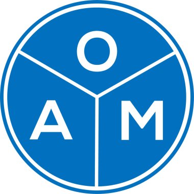 Beyaz arka planda OAM harfi logo tasarımı. OAM yaratıcı harfler logosu konsepti. OAM harf tasarımı.
