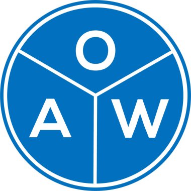 Beyaz arka planda OAW harf logosu tasarımı. Yaratıcı harflerin baş harfleri logo konsepti. OAW harf tasarımı.