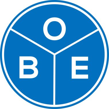 Beyaz arka planda OBE harfi logo tasarımı. OBE yaratıcı harflerin baş harfleri logo kavramı. OBE harf tasarımı.