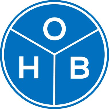 Beyaz arka planda OBH harf logosu tasarımı. OBH yaratıcı harflerin baş harfleri logo kavramı. OBH harf tasarımı.