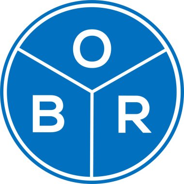 Beyaz arka planda OBR harf logosu tasarımı. OBR yaratıcı harflerin baş harfleri logo kavramı. OBR harf tasarımı.