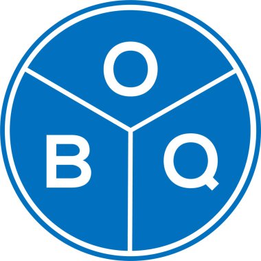 Beyaz arka planda OBQ harfi logo tasarımı. OBQ yaratıcı harflerin baş harfleri logo kavramı. OBQ harf tasarımı.