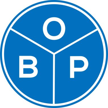 Beyaz arka planda OBP harfi logo tasarımı. OBP yaratıcı harflerin baş harfleri logo kavramı. OBP harf tasarımı.