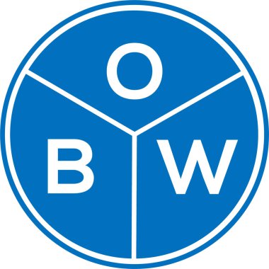 Beyaz arka planda OBW harf logosu tasarımı. OBW yaratıcı harflerin baş harfleri logo kavramı. OBW harf tasarımı.