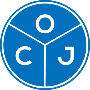 Beyaz arka planda OCJ harf logosu tasarımı. OCJ yaratıcı harflerin baş harfleri logo kavramı. OCJ harf tasarımı.