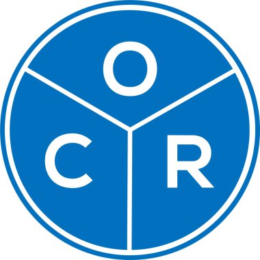 Beyaz arka planda OCR harf logosu tasarımı. OCR yaratıcı harflerin baş harfleri logo kavramı. OCR harf tasarımı.