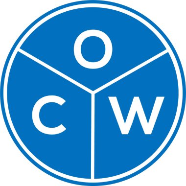 Beyaz arka planda OCW harf logosu tasarımı. OCW yaratıcı harflerin baş harfleri logo kavramı. OCW harf tasarımı.