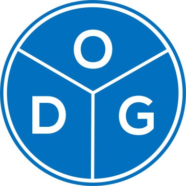 Beyaz arka planda ODG harf logosu tasarımı. ODG yaratıcı harflerin baş harfleri logo kavramı. ODG harf tasarımı.