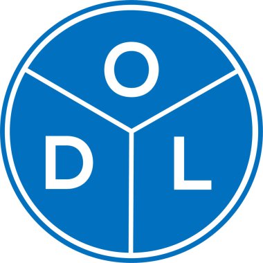 Beyaz arka planda ODL harf logosu tasarımı. ODL yaratıcı harflerin baş harfleri logo kavramı. ODL harf tasarımı.