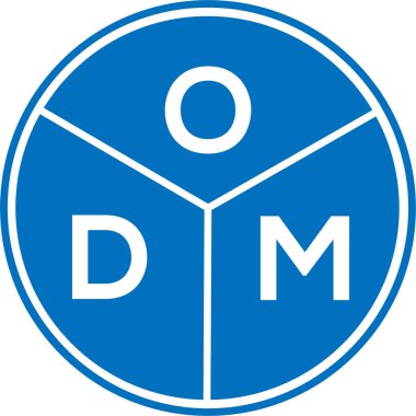 Beyaz arka planda ODM harf logosu tasarımı. ODM yaratıcı harflerin baş harfleri logo kavramı. ODM harf tasarımı.