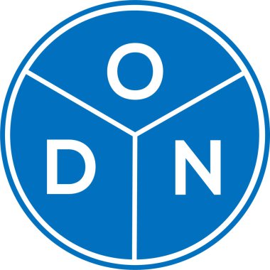 Beyaz arka planda ODN harf logosu tasarımı. ODN yaratıcı harflerin baş harfleri logo kavramı. ODN harf tasarımı.