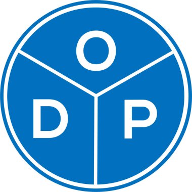 Beyaz arka planda ODP harf logosu tasarımı. ODP yaratıcı harflerin baş harfleri logo kavramı. ODP harf tasarımı.