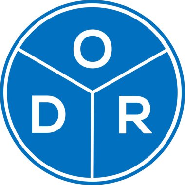 Beyaz arka planda ODR harf logosu tasarımı. ODR yaratıcı harflerin baş harfleri logo kavramı. ODR harf tasarımı.