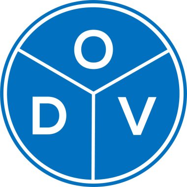 Beyaz arka planda ODV harf logosu tasarımı. ODV yaratıcı harflerin baş harfleri logo kavramı. ODV harf tasarımı.