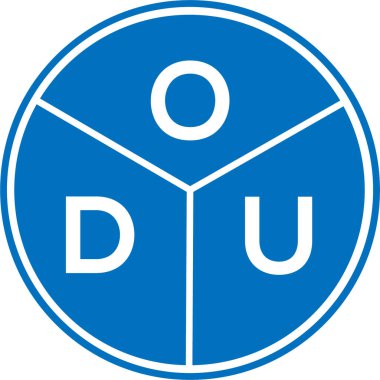 Beyaz arka planda ODU harf logosu tasarımı. ODU yaratıcı harflerin baş harfleri logo kavramı. ODU harf tasarımı.