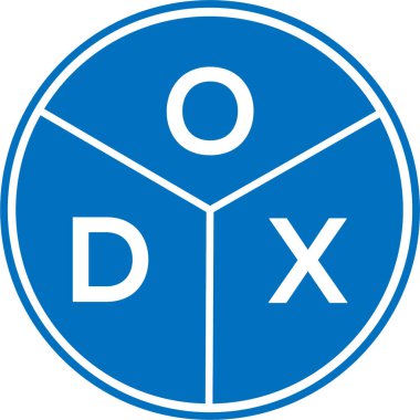 Beyaz arka planda ODX harfli logo tasarımı. ODX yaratıcı harflerin baş harfleri logo kavramı. ODX harf tasarımı.