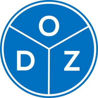 Beyaz arka planda ODZ harfi logo tasarımı. ODZ yaratıcı harflerin baş harfleri logo kavramı. ODZ harf tasarımı.