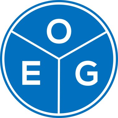 Beyaz arka planda OEG harf logosu tasarımı. OEG yaratıcı harflerin baş harfleri logo kavramı. OEG harf tasarımı.