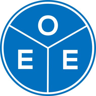 Beyaz arka planda OEE harf logosu tasarımı. OE yaratıcı harflerin baş harfleri logo konsepti. OEE harf tasarımı.