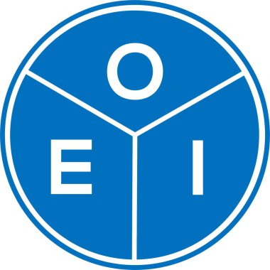 Beyaz arka planda OEI harf logosu tasarımı. OEI yaratıcı harflerin baş harfleri logo kavramı. OEI harf tasarımı.
