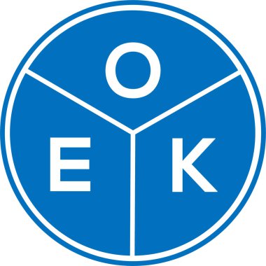 Beyaz arka planda OEK harf logosu tasarımı. Tamam. Yaratıcı harflerin baş harfleri logo konsepti. Tamam harf tasarımı.